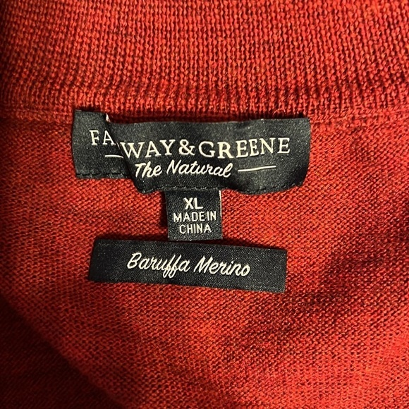 Fairway Greene The Natural Merino Wool 3/4 Zip Sweater XL - Picture 5 of 6